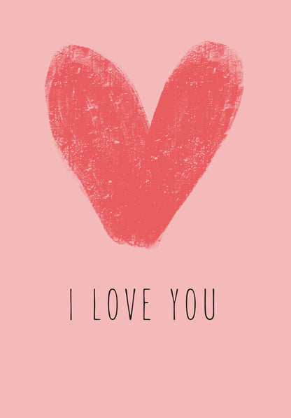 I love you - Heart pink (Value)