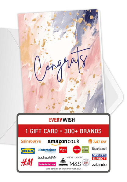 Congrats - Colourful watercolour (Value)