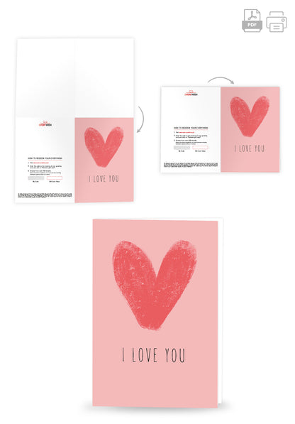 I love you - Heart pink (Value)