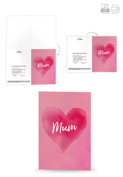 Mum - Pink Heart (Value)